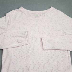 Earth Yoga Long Sleeve Athletic Top Pink Space Dye Thumbhole Women Sz M